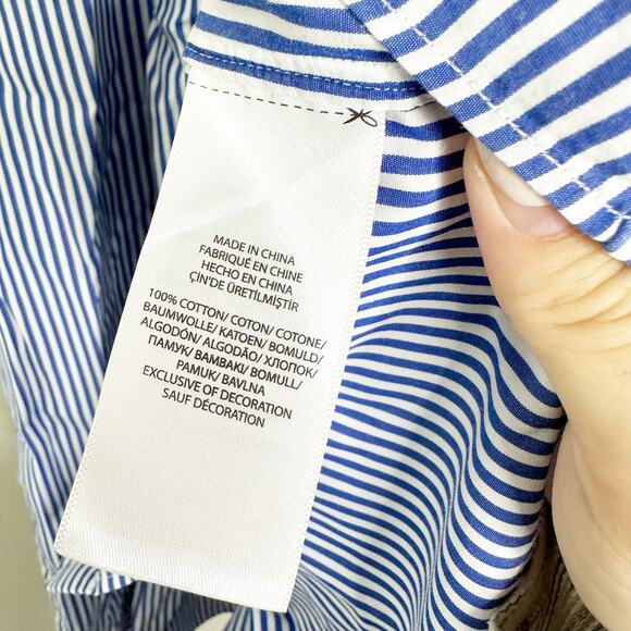 Ralph Lauren Mens Button-Down Shirt Striped Long Sleeve Collared Blue Size XL - Picture 7 of 8